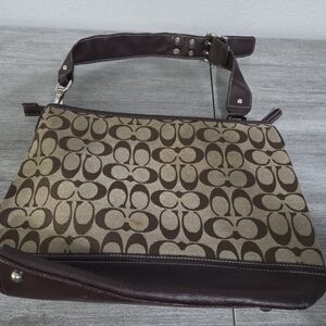 Coach Signature Dark Brown Logo Shoulder/Tote Bag